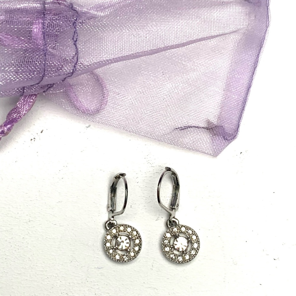 Silver & rhinestone dangle earrings